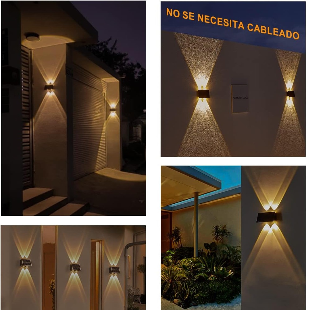 Miniatura 5 de Lampara Exterior De Pared 4 Led Recargab